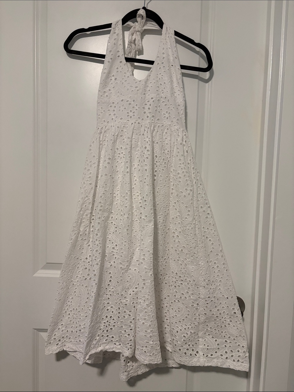 BB Dakota White Eyelet Halter Backless Dress